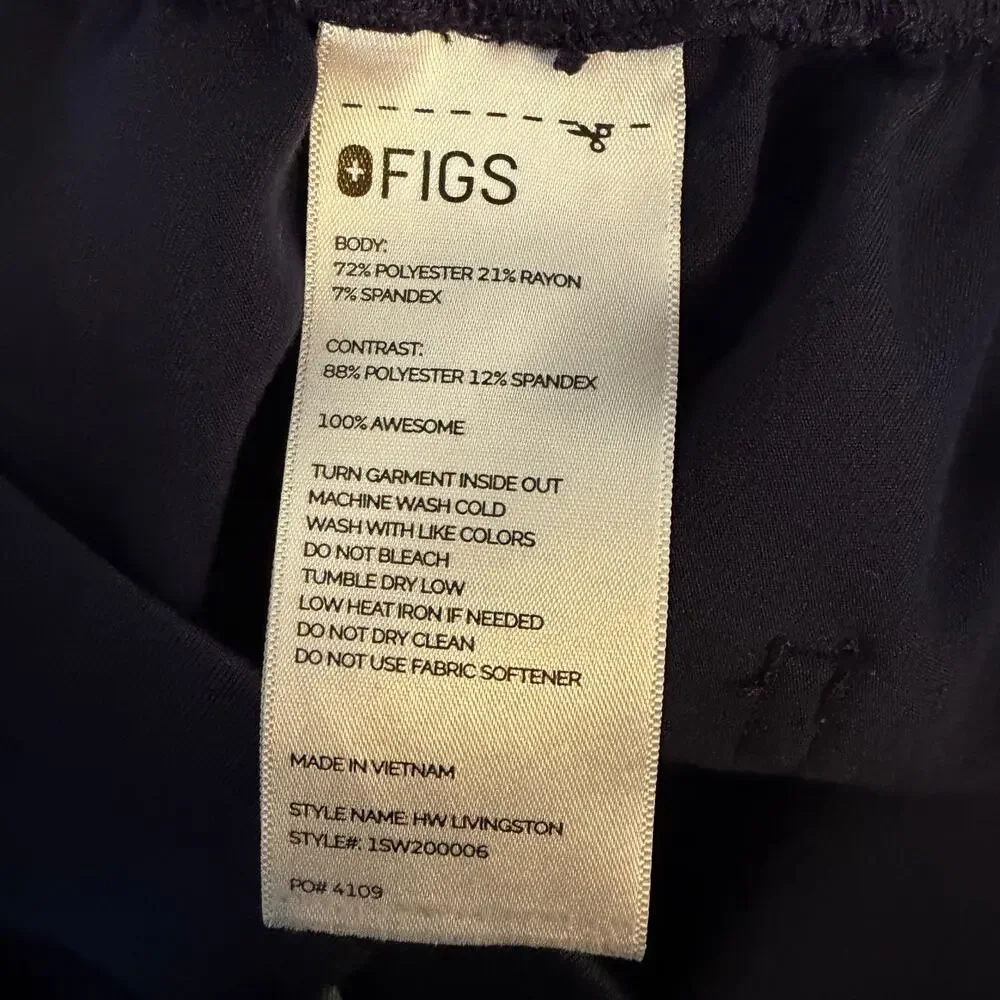 Figs Men's HW Livingston Scrub Pants Navy Blue Size‎ 3XL Uniform Scrubs